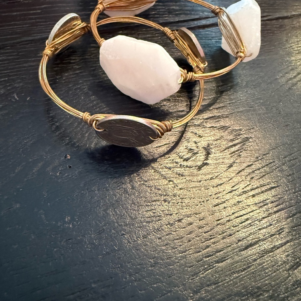 Bourbon and Bowties Gold and White Stone Bracelet